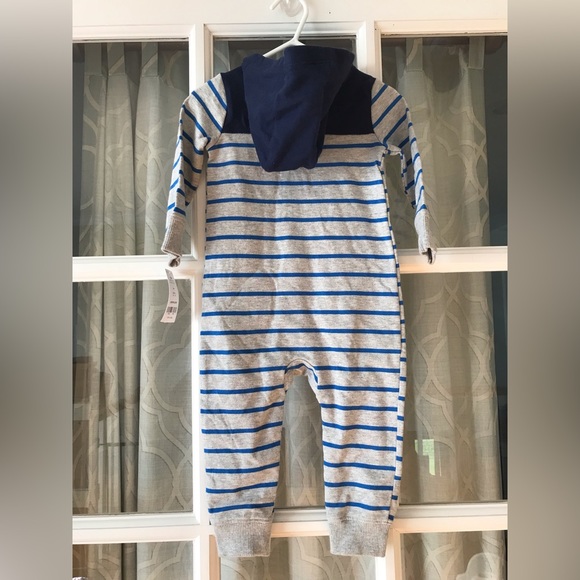 NWT Carter’s size 12 mo “Cute And Charming Little Guy” fox zip up hooded romper - Picture 2 of 9